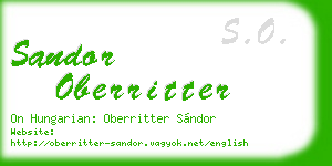 sandor oberritter business card