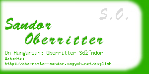 sandor oberritter business card